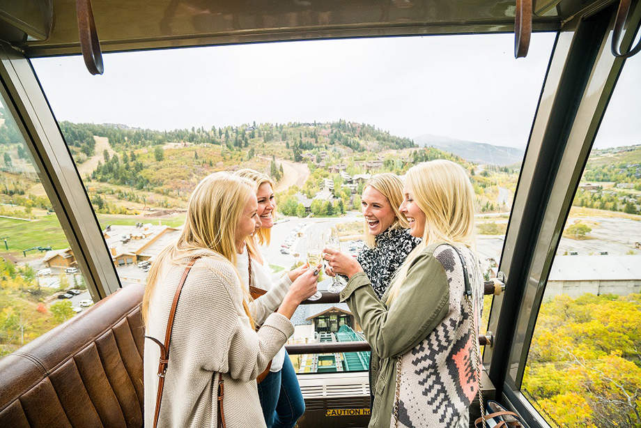 girls in group cable car photo