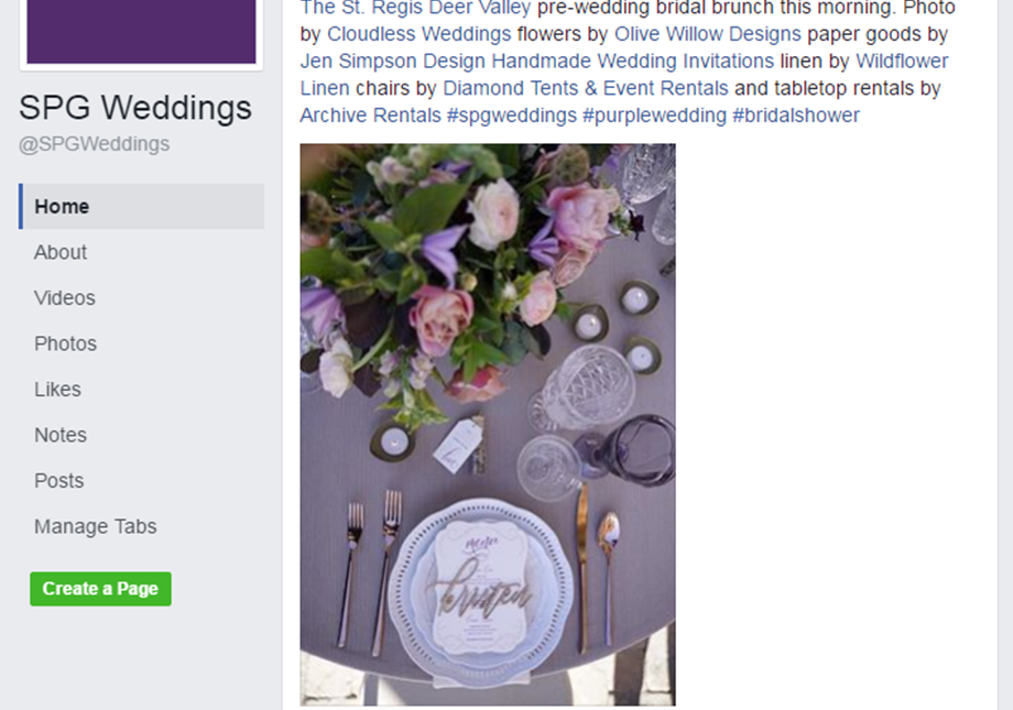 starwood weddings facebook post