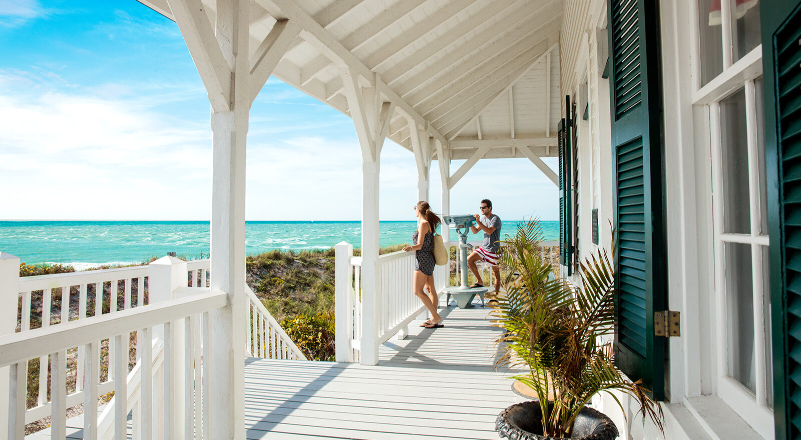 Couple overlooking beach