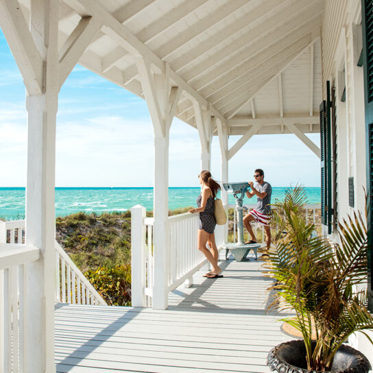 Couple overlooking beach