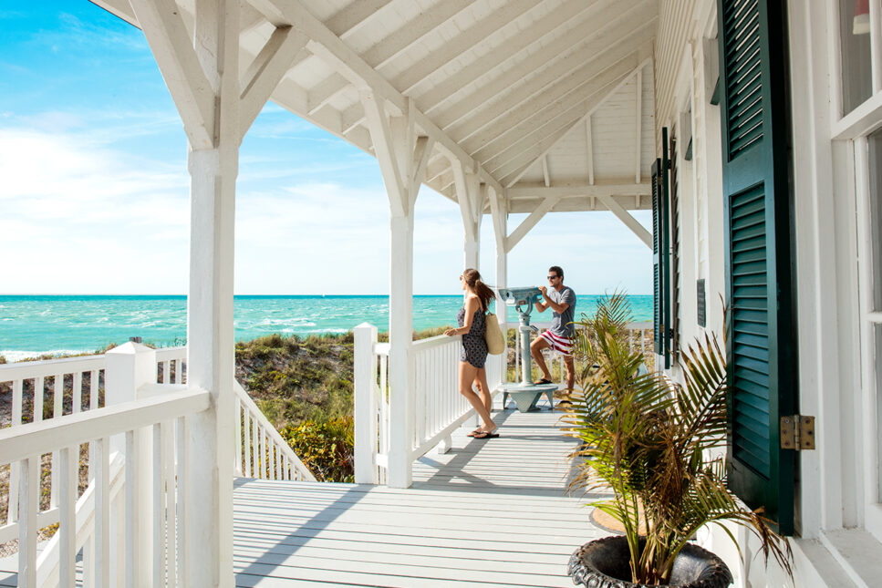 Couple overlooking beach