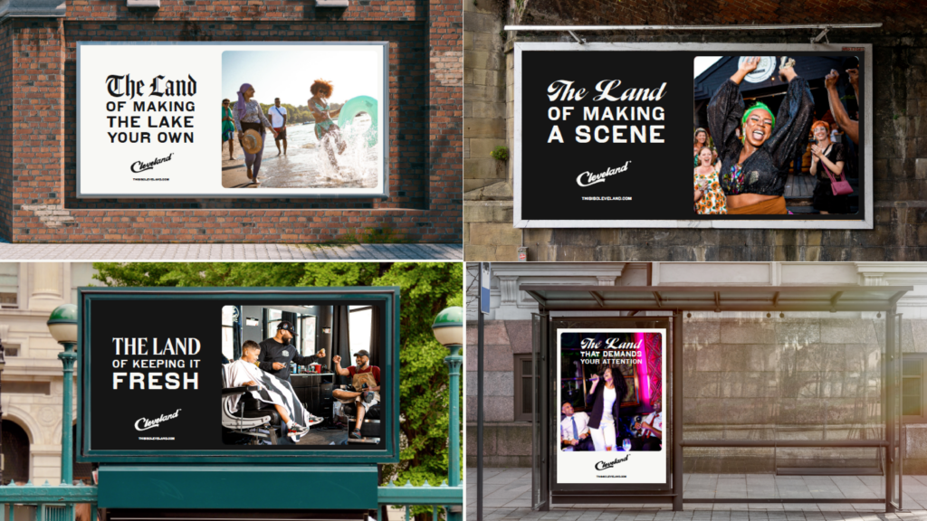 A sample of four outdoor advertisements that Cleveland could use.