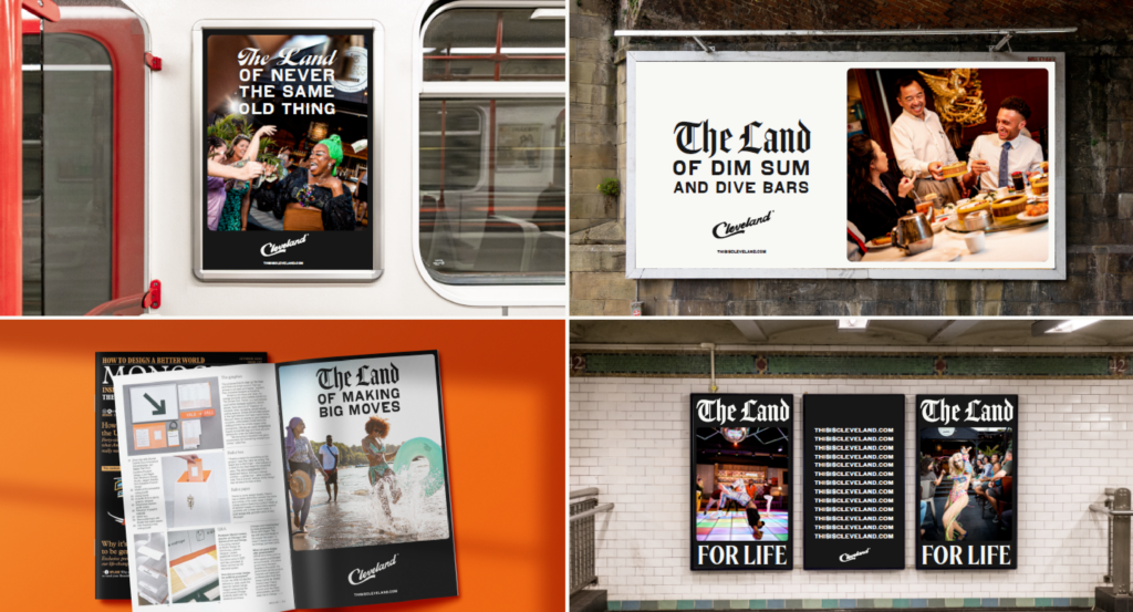 Four samples of what an advertisement for Cleveland could look like.